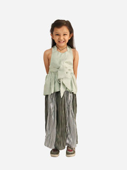 Tic Tac Toe Kids - Girls Dazzling Halter Neck Top and Skirt (Set of 2)