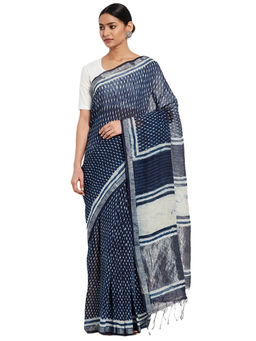 Fabindia - Linen Silk Printed Sari