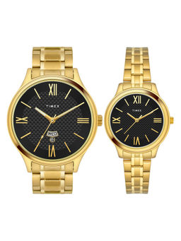 Timex - Empera Round 21mm Black Dial Analog Pair Watch - TW00PR283