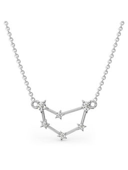Candere by Kalyan Jewellers - 14K White Gold and Diamond Capricorn Zodiac Necklace
