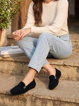 ROCIA - Empower By Rocia Navy Women Suede Driving Loafers