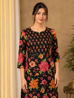 Vbuyz - Women Black Cotton Kurta with Pant
