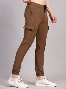 Dpassion - Brown Cargo Style Pocket Joggers