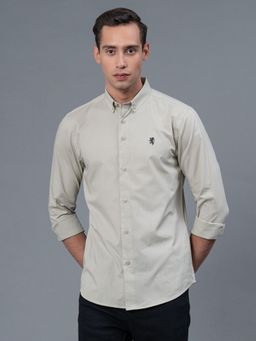 Red Tape - Grey Solid Pure Cotton Mens Shirt
