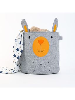 Kiyo Miyo - Grey Teddy Round Storage Bin