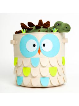 Kiyo Miyo - Off White Owl Round Storage Bin