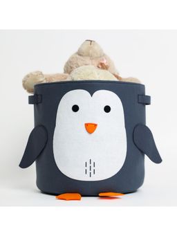 Kiyo Miyo - Grey Penguin Round Storage Bin