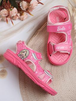 Kidsville - Official Barbie Printed Sandals for Kids Girls - Pink