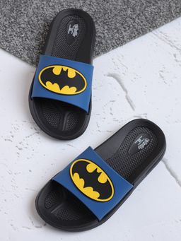 Kidsville - Official DC Comics Batman Printed Sliders for Kids Boys-Black