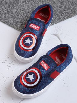 Kidsville - Official Marvel Comics Captain America Printed Loafers Boys - Navy Blue