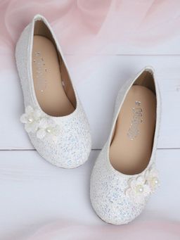 Kidsville - Casual Girls Ballerina Slip-On Belly Shoes Footwear for Kids - Off White