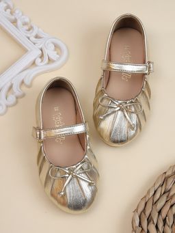 Kidsville - Casual Girls Ballerina Slip-On Belly Shoes Footwear - Gold