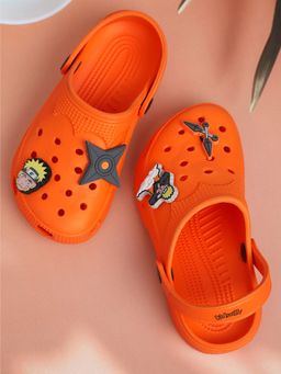 Kidsville - Official Naruto Kunai Charms Anime Clogs for Boys-Orange