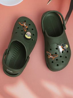 Kidsville - Official Naruto Kunai Charms Anime Clogs for Boys-Green