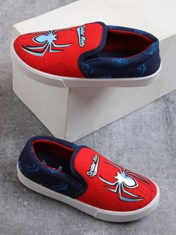 Kidsville - Official Marvel Comics Spiderman Printed Loafers Boys - Red
