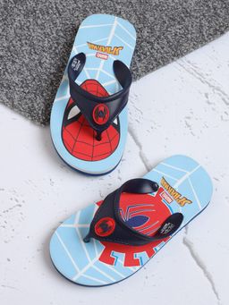 Kidsville - Official Marvel Comics Spiderman Printed Flip-Flops Boys-Navy Blue