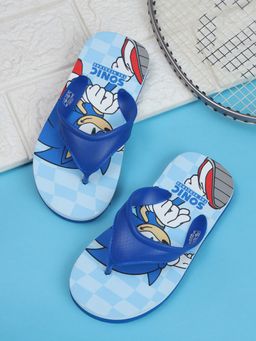 Kidsville - Official Sonic Printed Flip-Flops Slipper for Kids Boys-Blue