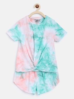 Lil Tomatoes - Girls Tie and Dye Cotton Coordinate Mint Green (Set of 2)