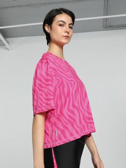 Puma - Train Favorite AOP CROP Women Pink T-Shirt