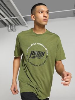 Puma - MEN’S GRAPHIC RUN EMBLEM Men Green T-Shirt