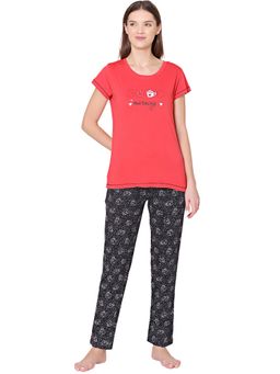 Bodycare - Womens Combed Cotton T-Shirt & Pyjama BSLS11011 Pink (Set of 2)