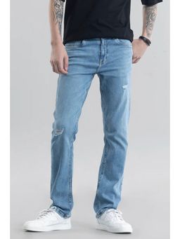 Snitch - Kari Light Blue Distressed Straight Fit Jeans