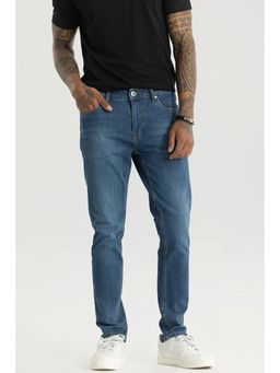 Snitch - Slick Dark Blue Plain Slim Fit Jeans