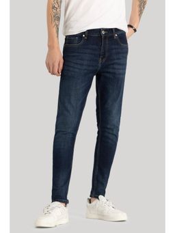 Snitch - Navy Blue Plain Skinny Fit Jeans