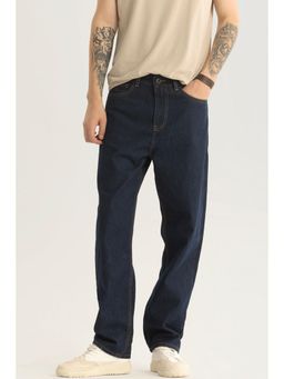 Snitch - Eloise Navy Blue Plain Loose Fit Jeans