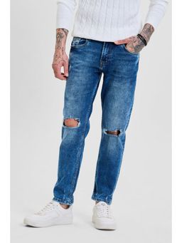 Snitch - Blue Distressed Skinny Fit Jeans