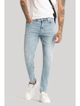 Snitch - Light Blue Plain Skinny Fit Jeans
