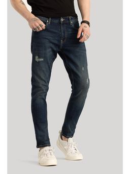 Snitch - Emanuele Navy Blue Distressed Skinny Fit Jeans