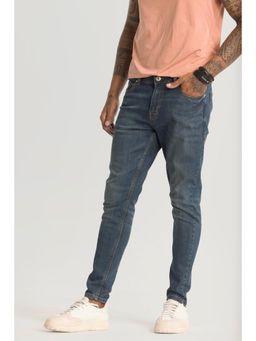 Snitch - Denim Blue Plain Skinny Fit Jeans