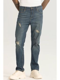 Snitch - Blue Distressed Comfort Fit Jeans