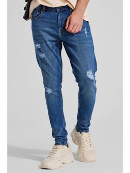 Snitch - Blue Distressed Skinny Fit Jeans