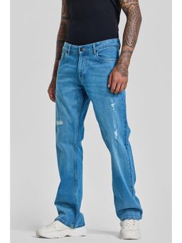 Snitch - Blue Distressed Straight Jeans