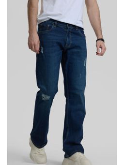 Snitch - Navy Blue Distressed Straight Jeans