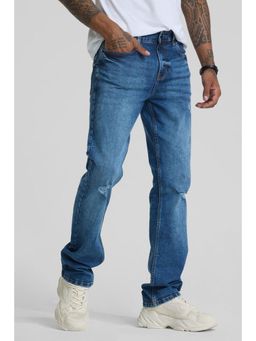 Snitch - Blue Distressed Straight Fit Jeans