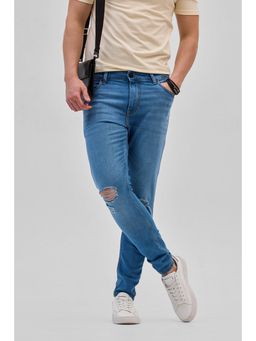 Snitch - Blue Distressed Skinny Fit Jeans