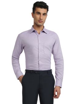 Raymond - Medium Purple Cotton Blend Slim Fit Shirt
