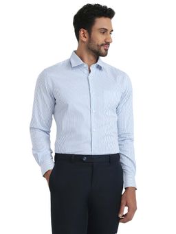 Raymond - Blue Stripes Cotton Contemporary Shirt