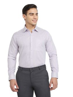 Raymond - Purple Stripes Cotton Contemporary Shirt