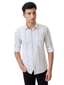 Parx - White Pure Cotton Slim Fit Shirt