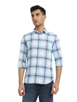 Parx - Medium Blue Pure Cotton Slim Fit Shirt