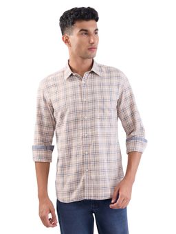 Parx - Brown Pure Cotton Slim Fit Shirt