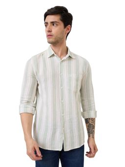 Parx - Light Green Pure Cotton Slim Fit Shirt