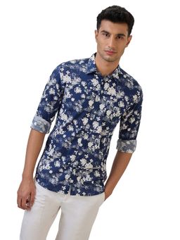Parx - Medium Blue Pure Cotton Slim Fit Shirt