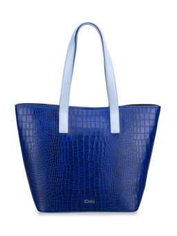 Gioia - Renata Large Croc Classic Blue Leather Tote