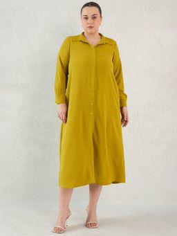 Femmella - Citrine Mustard Shirt Dress