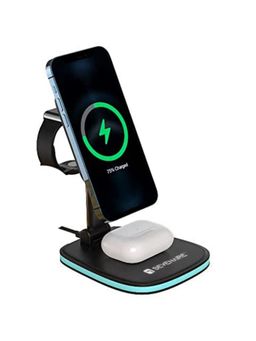 SEVENAIRE - D1850 3-in-1 Wireless Mag-Safe Charger for iPhone 12,13, iWatch 7 to 2 ,Airpods (Black)